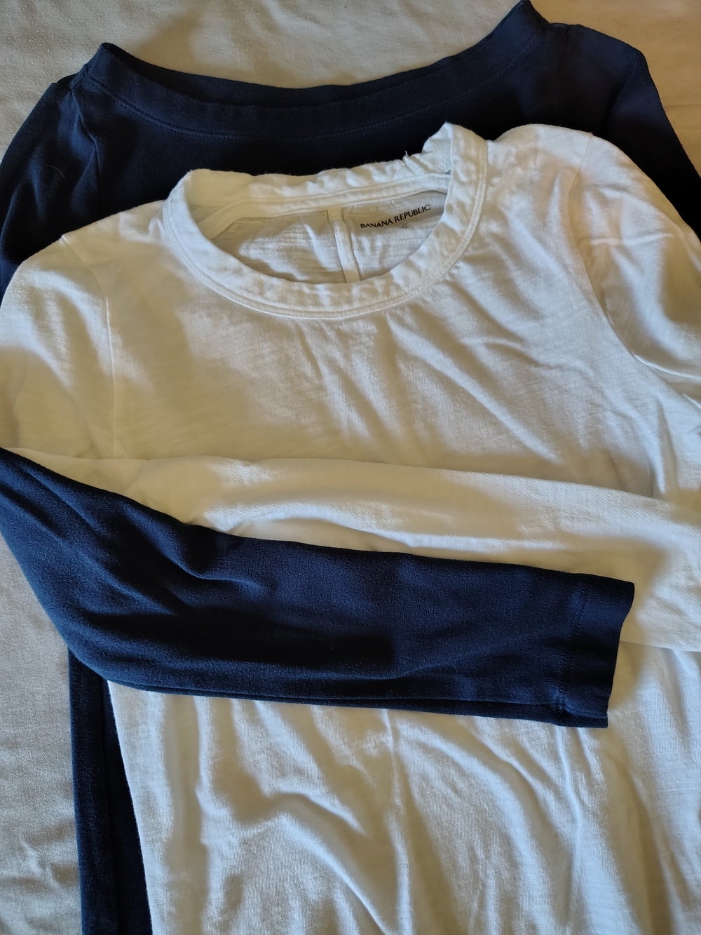 Banana Republic & Gap 2-Pack Long Sleeve Tees Women X-Small White & Navy